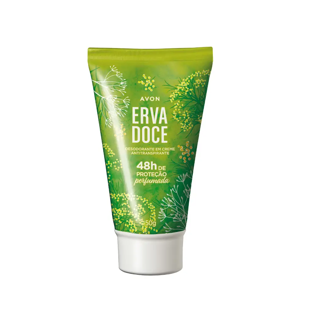 مزيل عرق كريم أفون برائحة الأعشاب الحلوة – 50غ AVON Desodorante Proteção Erva-Doce - 48h